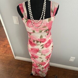 Floral Pink and White Women's Dress